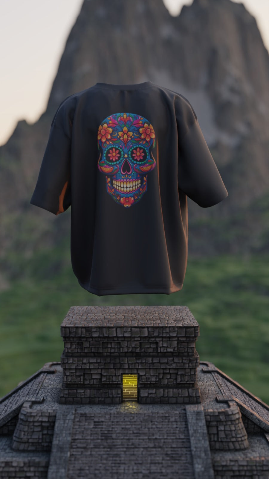 Camiseta de manga corta oversize - CALAVERA.